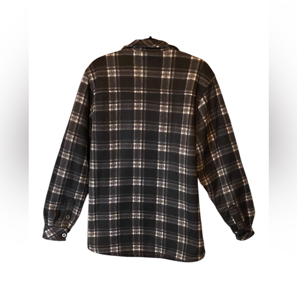 Dunlop Black and Gray Utility Plaid Jacket Size Large - Picture 6 of 7